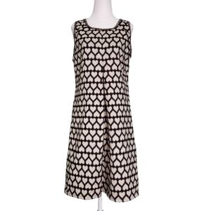 Max Studio Sleevless Heart Jacquard Pleated Dress